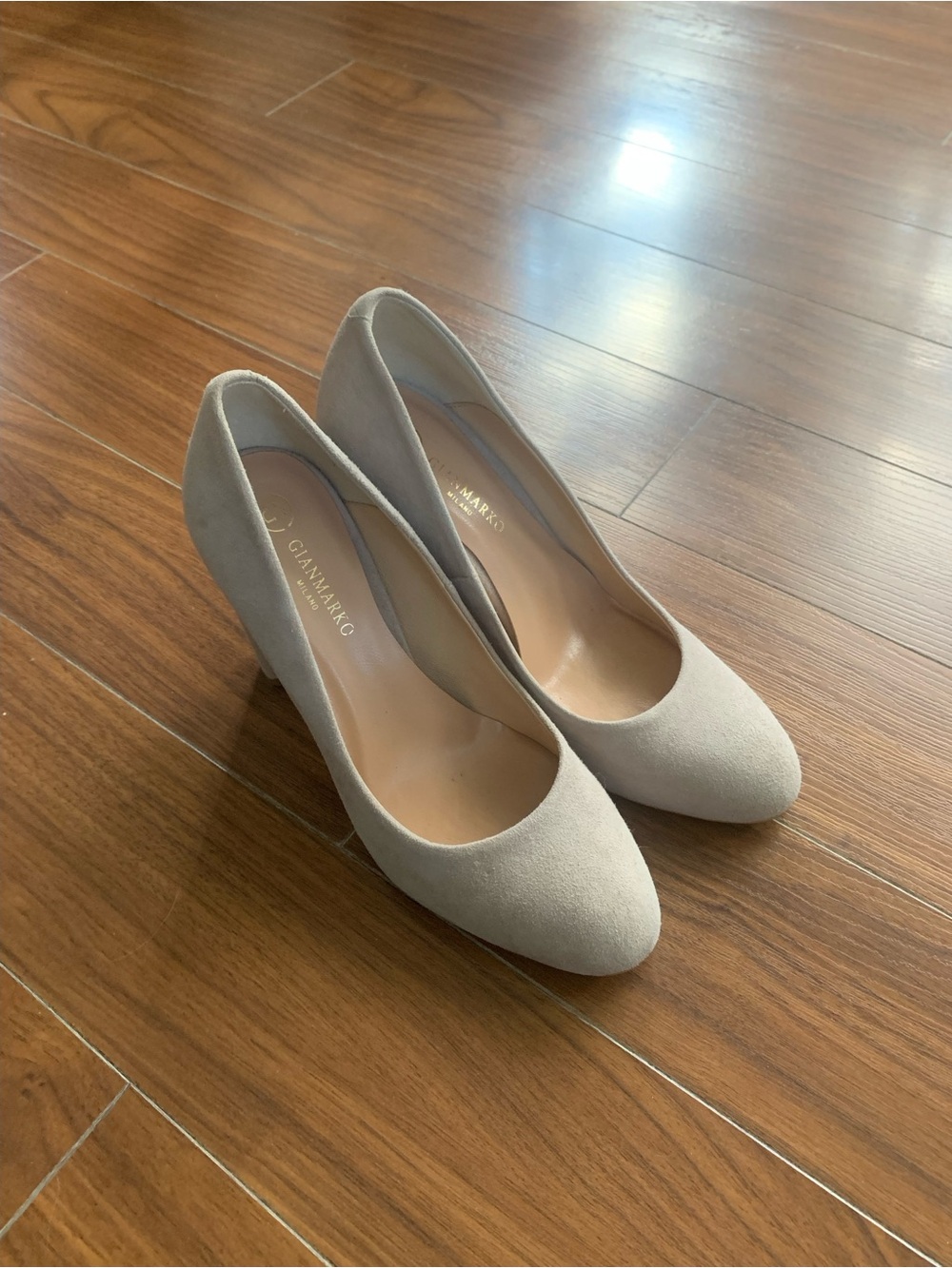 Gianvito Rossi Light  Suede Rounded-Toe Pumps